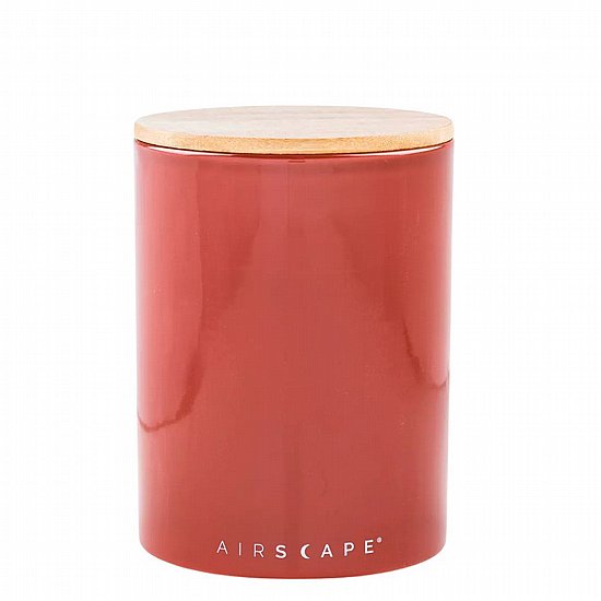 מיכל אחסון לפולי קפה אטום Airscape קרמי אדום אבן 500 גרם מיכל אחסון לפולי קפה אטום Airscape קרמי אדום אבן 500 גרם