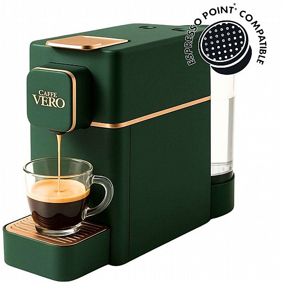 מכונת קפה קפסולות תואמת אספרסו פוינט CAFFE VERO - ירוק מכונת קפה קפסולות תואמת אספרסו פוינט CAFFE VERO - ירוק