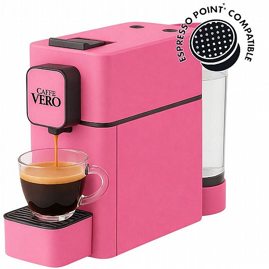 מכונת קפה קפסולות תואמת אספרסו פוינט CAFFE VERO - ורוד מכונת קפה קפסולות תואמת אספרסו פוינט CAFFE VERO - ורוד