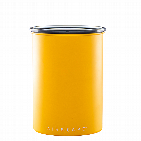 מיכל אחסון לפולי קפה אטום Airscape צהוב 500 גרם מיכל אחסון לפולי קפה אטום Airscape צהוב 500 גרם