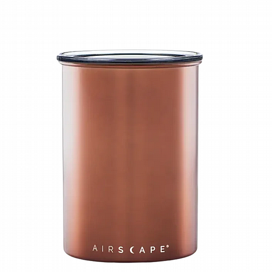 מיכל אחסון לפולי קפה אטום Airscape נחושת 500 גרם מיכל אחסון לפולי קפה אטום Airscape נחושת 500 גרם