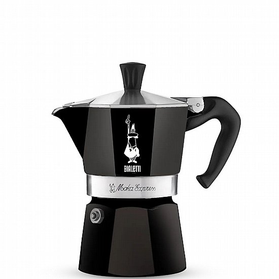 מקינטה 3 כוסות Bialetti Moka Express צבע שחור מקינטה 3 כוסות Bialetti Moka Express צבע שחור