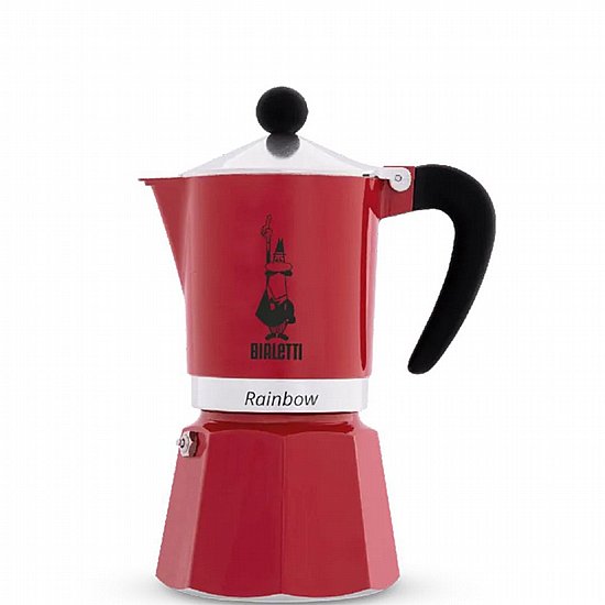 מקינטה Bialetti Moka Rainbow ל-6 כוסות אדום מקינטה Bialetti Moka Rainbow ל-6 כוסות אדום