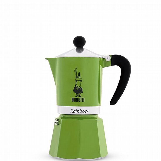 מקינטה Bialetti Moka Rainbow ל-3 כוסות ירוק מקינטה Bialetti Moka Rainbow ל-3 כוסות ירוק
