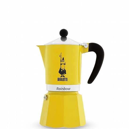 מקינטה Bialetti Moka Rainbow ל-3 כוסות צהוב מקינטה Bialetti Moka Rainbow ל-3 כוסות צהוב