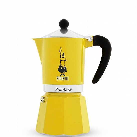 מקינטה Bialetti Moka Rainbow ל-6 כוסות צהוב מקינטה Bialetti Moka Rainbow ל-6 כוסות צהוב