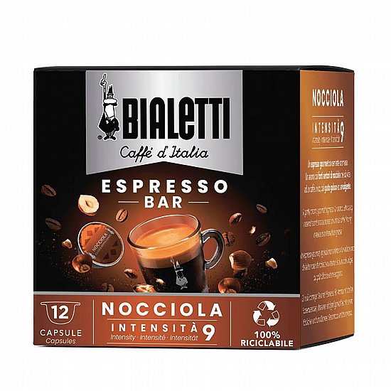 קפסולות קפה Bialetti Nocciola למכונות קפסולות ביאלטי בטעם אגוזי לוז 12 יחידות קפסולות קפה Bialetti Nocciola למכונות קפסולות ביאלטי בטעם אגוזי לוז 12 יחידות