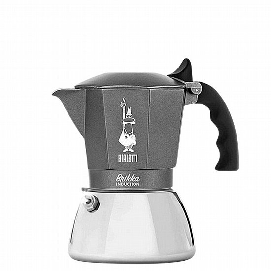 מקינטה Bialetti Brikka Induction ל-4 כוסות אפור מקינטה Bialetti Brikka Induction ל-4 כוסות אפור