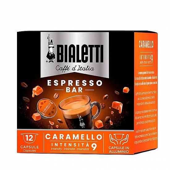 קפסולות קפה Bialetti Caramello למכונות קפסולות ביאלטי בטעם קרמל 12 יחידות קפסולות קפה Bialetti Caramello למכונות קפסולות ביאלטי בטעם קרמל 12 יחידות