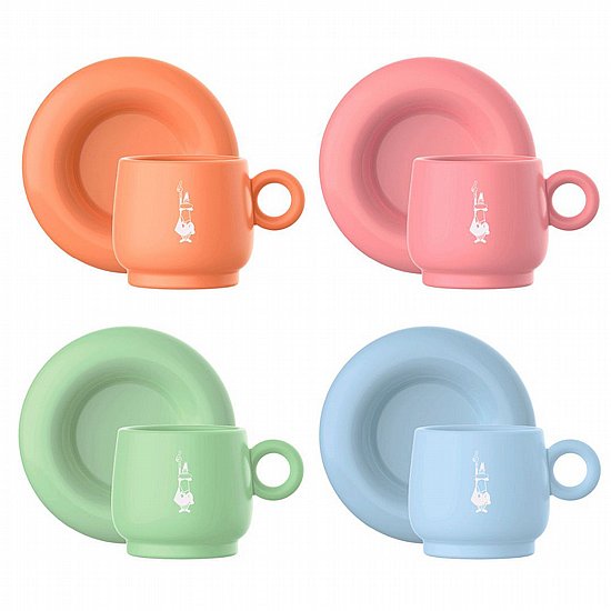סט 4 כוסות אספרסו וצלוחיות Bialetti Mercato Della Frutta 90 מ״ל סט 4 כוסות אספרסו וצלוחיות Bialetti Mercato Della Frutta 90 מ״ל