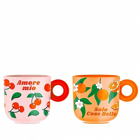 סט 2 ספלי קפה Bialetti Mercato Della Frutta 300 מ״ל סט 2 ספלי קפה Bialetti Mercato Della Frutta 300 מ״ל