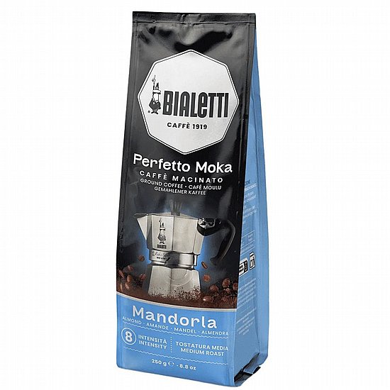קפה טחון למקינטה Bialetti Perfetto Moka Almond בטעם שקדים 250 גרם קפה טחון למקינטה Bialetti Perfetto Moka Almond בטעם שקדים 250 גרם