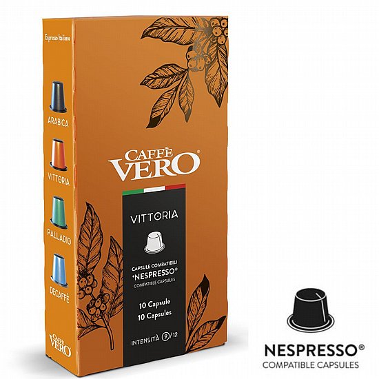 קפסולות קפה למכונות ®Nespresso מארז 10 יח׳ CAFFE VERO VITTORIA קפסולות קפה למכונות ®Nespresso מארז 10 יח׳ CAFFE VERO VITTORIA