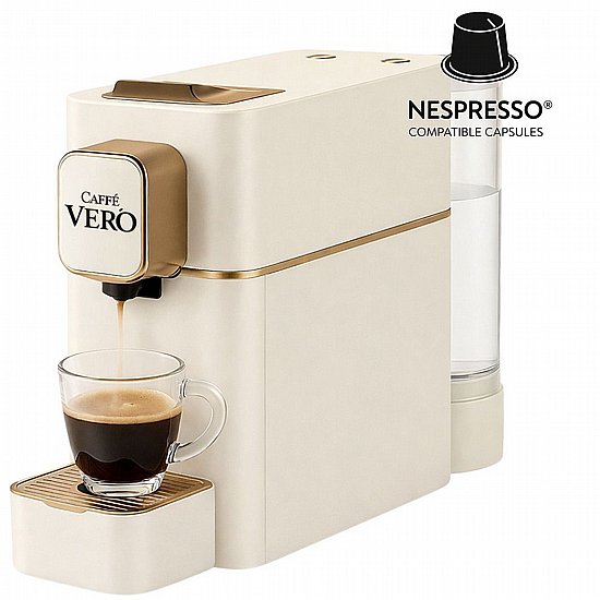 מכונת קפה קפסולות תואמת נספרסו CAFFE VERO DI LUSSO - לבן מכונת קפה קפסולות תואמת נספרסו CAFFE VERO DI LUSSO - לבן