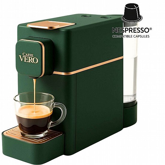 מכונת קפה קפסולות תואמת נספרסו CAFFE VERO DI LUSSO - ירוק מכונת קפה קפסולות תואמת נספרסו CAFFE VERO DI LUSSO - ירוק