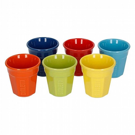 סט 6 כוסות אספרסו קרמיקה 90 מ"ל Bialetti BIcchierinn Multicolor סט 6 כוסות אספרסו קרמיקה 90 מ"ל Bialetti BIcchierinn Multicolor