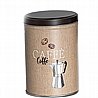 קופסאות פח עגולות 250 גרם בעיצוב קפה - Espresso / Cappuccino / Caffe