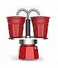 סט מקינטה Bialetti Mini Express כולל 2 כוסות אדום