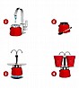 סט מקינטה Bialetti Mini Express כולל 2 כוסות אדום