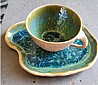 ספל קפוצ`ינו קרמי בעבודת יד 250 מ״ל עם תחתית | Kari Ceramics