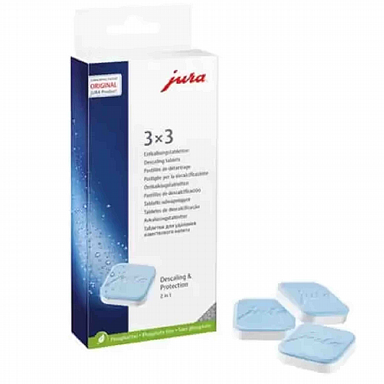טבליות להסרת אבנית למכונות קפה Jura - מארז 3×3 יחידות טבליות להסרת אבנית למכונות קפה Jura - מארז 3×3 יחידות