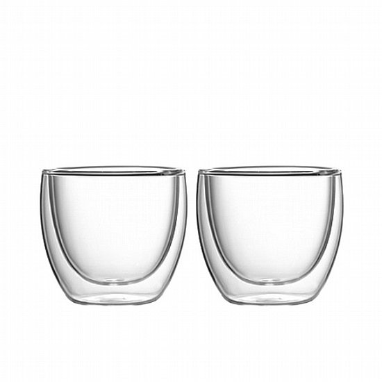 סט 2 כוסות אספרסו זכוכית דופן כפולה Bialetti Portofino 80 מ״ל סט 2 כוסות אספרסו זכוכית דופן כפולה Bialetti Portofino 80 מ״ל