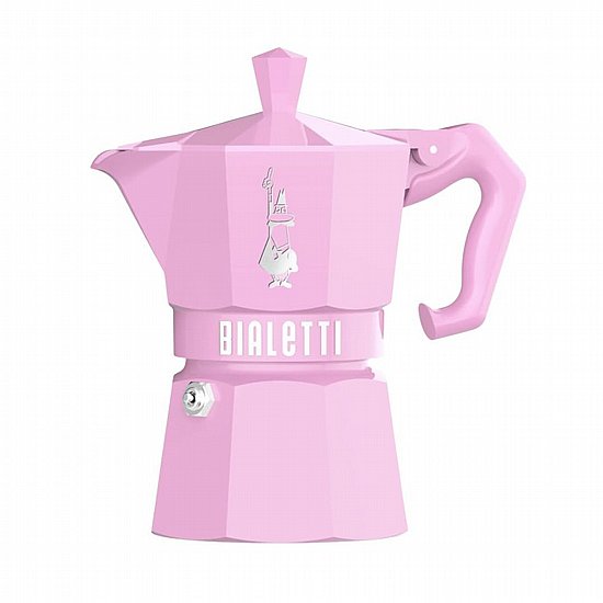 מקינטה Bialetti Moka Exclusive ל-3 כוסות ורוד פסטל מקינטה Bialetti Moka Exclusive ל-3 כוסות ורוד פסטל