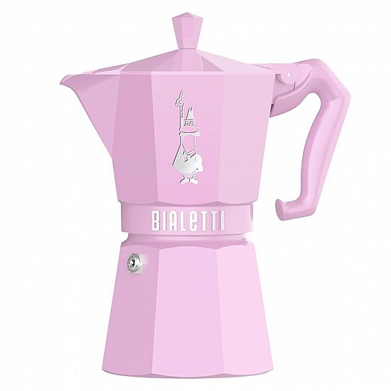 מקינטה Bialetti Moka Exclusive ל-6 כוסות ורוד פסטל מקינטה Bialetti Moka Exclusive ל-6 כוסות ורוד פסטל