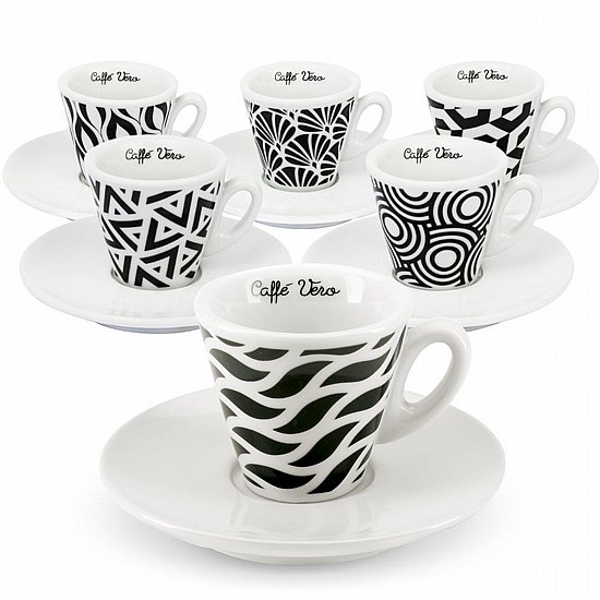 סט 6 כוסות אספרסו Vintage Selection עם תחתיות 70 מ״ל - CAFFE VERO סט 6 כוסות אספרסו Vintage Selection עם תחתיות 70 מ״ל - CAFFE VERO