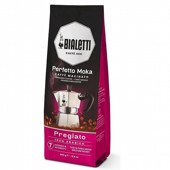 קפה טחון למקינטה Bialetti Perfetto Moka Pregiato 250 גרם קפה טחון למקינטה Bialetti Perfetto Moka Pregiato 250 גרם
