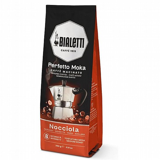 קפה טחון למקינטה Bialetti Perfetto Moka Nocciola בטעם אגוזי לוז 250 גרם קפה טחון למקינטה Bialetti Perfetto Moka Nocciola בטעם אגוזי לוז 250 גרם