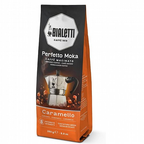 קפה טחון למקינטה Bialetti Perfetto Moka Caramello בטעם קרמל 250 גרם קפה טחון למקינטה Bialetti Perfetto Moka Caramello בטעם קרמל 250 גרם