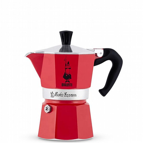 מקינטה 3 כוסות Bialetti Moka Express צבע אדום מקינטה 3 כוסות Bialetti Moka Express צבע אדום