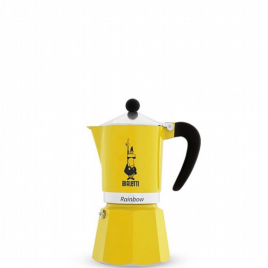 מקינטה Bialetti Moka Rainbow ל-1 כוס צהוב מקינטה Bialetti Moka Rainbow ל-1 כוס צהוב