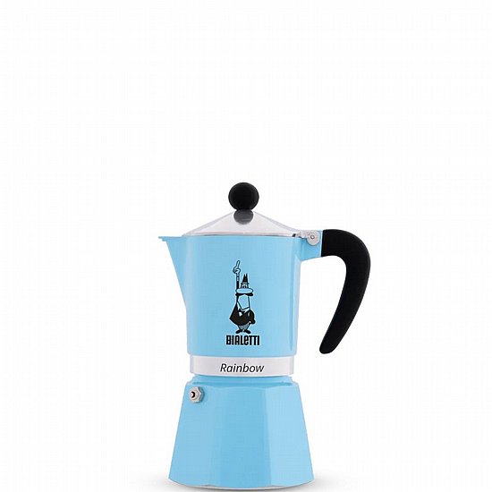 מקינטה Bialetti Moka Rainbow ל-1 כוס תכלת מקינטה Bialetti Moka Rainbow ל-1 כוס תכלת