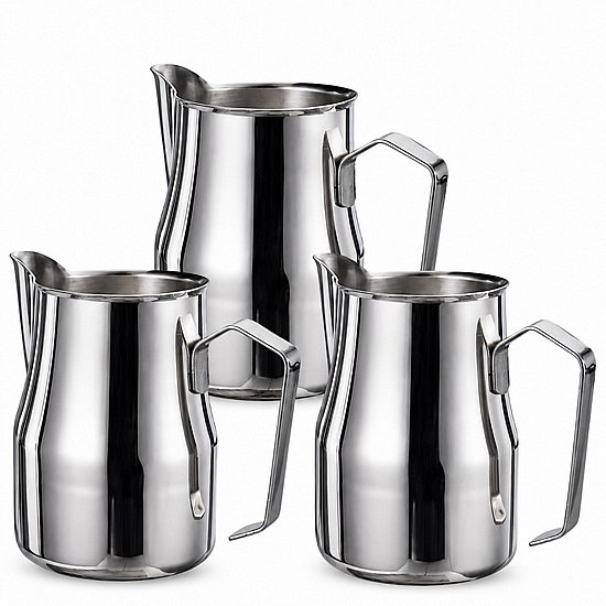 מארז 3 כדי הקצפה מנירוסטה 750 מ"ל CAFFE VERO מארז 3 כדי הקצפה מנירוסטה 750 מ"ל CAFFE VERO
