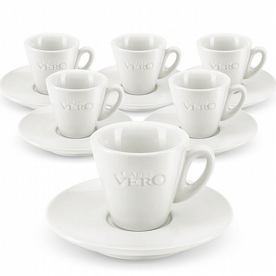סט 6 כוסות אספרסו Tulip עם תחתיות 70 מ״ל - CAFFE VERO סט 6 כוסות אספרסו Tulip עם תחתיות 70 מ״ל - CAFFE VERO